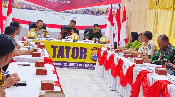 Polres Tator Gelar Rapat Kordinasi Lintas Sektoral Jelang Pemilu 2024. Foto Dok (ist).