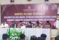 KPU Toraja Utara Gelar Rapat Pleno Terbuka Rekapitulasi Perhitungan Suara Hasil Pemilu 2024.  Foto Dok:(Frederik Sampebua/inspirasipos.com).