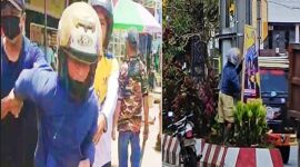 Foto terduga pelaku BP (61) saat diamankan oleh sejumlah warga yang kedapatan merusak Baliho Paslon 01 Ombas-Marthen di Jalan Trans Sulawesi, Ahmad Yani, pada Jum'at (18/12/2024) siang. Foto Dok: Redaksi.