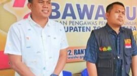 Kasat Reskrim Polres Torut, Iptu Ridwan (kiri) dan Ketua Bawaslu Torut, Brikken Linde Bonting (Kanan). Foto Dok: Ist.