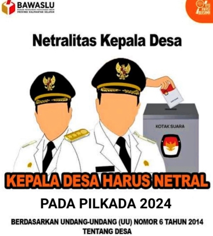 Foto Ilustrasi Kepala Desa/Lembang dan himbauan dilarang berpolitik praktis.