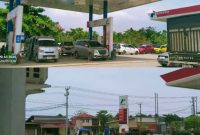 Antrian panjang sejumlah supir yang hendak mengisi BBM Jenis Pertalite di SPBU Bahodopi, Kecamatan Bahadopi, Kabupaten Morowali, Sulawesi Tengah, Sabtu (05/04/2025). Foto Dok: Arlin jurnalis inspirasipos.com).