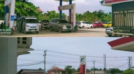 Antrian panjang sejumlah supir yang hendak mengisi BBM Jenis Pertalite di SPBU Bahodopi, Kecamatan Bahadopi, Kabupaten Morowali, Sulawesi Tengah, Sabtu (05/04/2025). Foto Dok: Arlin jurnalis inspirasipos.com).