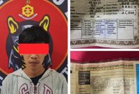 Foto Kolase: Terduga pelaku beserta barang bukti BPKB dan STNK motor. Dok: Ist.