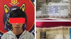 Foto Kolase: Terduga pelaku beserta barang bukti BPKB dan STNK motor. Dok: Ist.