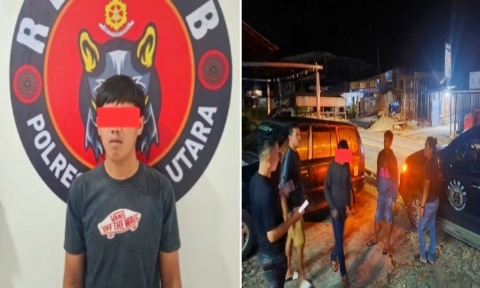 Pelaku Penganiayaan diamankan polisi di Lembang Sangbua, Kecamatan Kesu, Kabupaten Toraja Utara. Foto Dok: Ist.