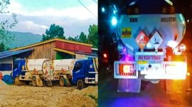 Supir Mobil Truk tangki yang singgah beristirahat di salah satu warung di Desa Pendolo, Kecamatan, Pamona Selatan, Kabupaten Poso, Sulawesi Tengah, beberapa waktu lalu (kiri). Foto Dok: 5 Maret 2025. Dan Mobil Truk tangki industri yang masuk ke Toraja Utara Disinyalir menjemput dan mengisi BBM jenis solar bersubsidi disejumlah titik di wilayah Toraja, pada Kamis malam (03/07/2025). Foto Dok: Hasil Investigasi Redaksi.
