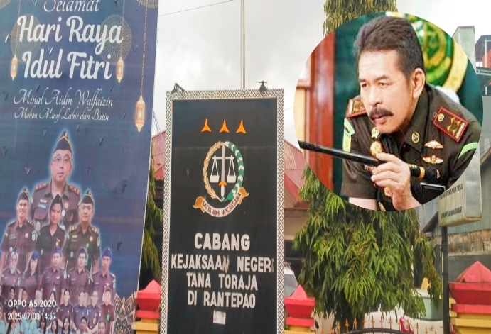 Kantor Cabjari Toraja Utara di Rantepao. Foto Kolase: Jaksa Agung Burhanudin. (Ist).