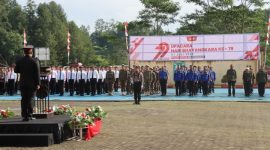 Upacara HUT Bhayangkara berlangsung Hidmat di halaman Polres Torut. Foto Dok: Ist