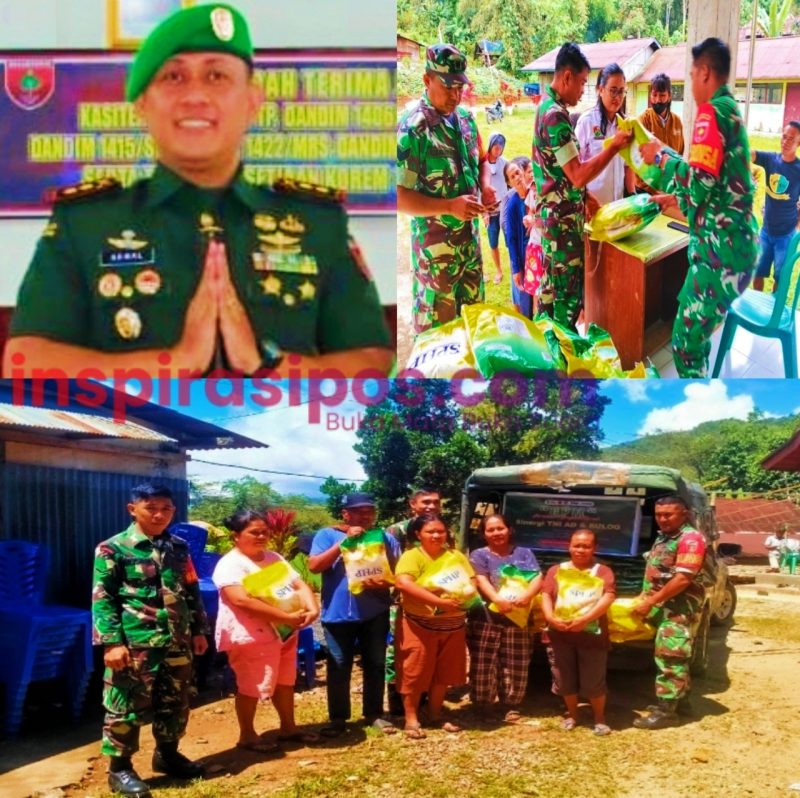 Komandan Kodim 1414/Tator, Letkol Inf Armal, SH., M.I.P, melalui jajaranya membantu mendistribusikan beras SPHP ke masyarakat di setiap Lembang/Desa diwilayahnya, pada Rabu (20/08/2025). Foto: Handover