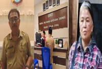 Kepala Dinas Ketahanan Pangan (Ketapang) Kabupaten Toraja Utara, Paulus Batti (kiri-tengah) saat berada di ruangan SPKT Polres Torut dan Kabid Ketersedian dan Distribusi Pangan Toraja Utara, Yopita Sampe Allo (kanan). Dok cloase redaksi: Foto sumber- (torajatimes.com/harian.fajar.co.id/Fredy Samuel).