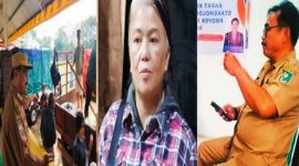 Kepala Dinas Ketahanan Pangan (Ketapang) Kabupaten Toraja Utara, Paulus Batti (kiri) saat berada dilapangan bakti Rantepao pantau penjualan pasar murah beberapa waktu lalu dan Kabid Ketersedian dan Distribusi Pangan Toraja Utara, Yopita Sampe Allo (tengah). Dok cloase redaksi: Foto sumber- (palopoposfajargroup/albertinus/torajatimes/enock)