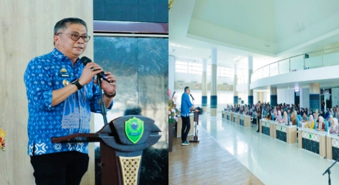Wakil Bupati Barru, Dr Abustan A Bintang, M.Si, memberikan pembekalan langsung  kepada Calon Pegawai Negeri Sipil (CPNS) Formasi Tahun 2025 digelar oleh Badan Kepegawaian dan Pengembangan Sumber Daya Manusia (BKPSDM) Barru, Kamis (28/8/2025) Foto Dok: Ist