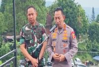 Panglima TNI Jenderal Agus Subiyanto bersama Kapolri Jenderal Listyo Sigit Prabowo saat memberikan keterangan pers di Bogor, Jawa Barat, Sabtu (30/8/2025). Foto Dok: Ist