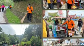 Potret Polwan Polres Toraja Utara Aksi Bakso sambut HUT Polwan Ke-77 di Poslantas Kandeandulang. Foto Dok: Ist