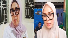 Bupati Barru, Andi Ina Kartika Sari, tak kuasa menahan kesedihan saat melayat di rumah duka Abay di Jalan Balang Baru II, Kecamatan Tamalate, Kota Makassar , Sabtu (30/8/2025). Foto Dok: Ist