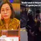 Menteri Keuangan Sri Mulyani (kiri) dan nampak sejumlah warga membawa barang hasil jarahannya. Foto: Screenshot FB Viralan