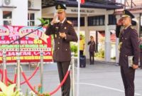 Kejaksaan Tinggi (Kejati) Lampung menggelar upacara peringatan Hari Lahir Kejaksaan Republik Indonesia ke-80, Selasa (2/9/2025), berjalan dengan Hidmat. Foto Dok: Ist