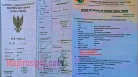Arsip Sertifikat Tanah yang dinyatakan hilang. Daftar terlampir di kantor Notaris Pahala Lammiduk Rumahorbo, Jl. Monginsidi, Depan SMA Katolik Rantepao, Kecamatan Rantepao, Kabupaten Toraja Utara, Sulawesi Selatan, Rabu (24/09/2025).