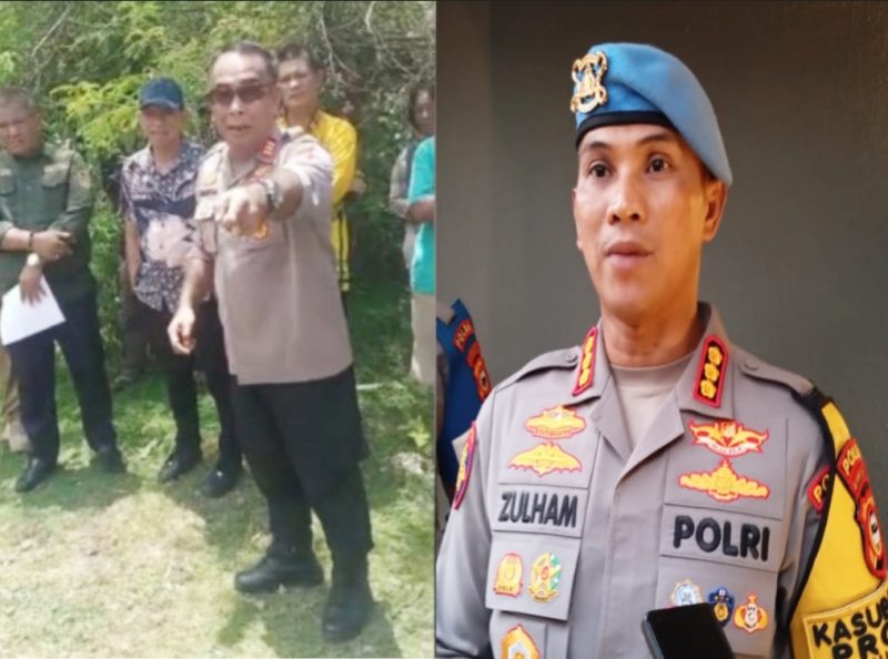Kapolsek Mallusetasi, AKP Iriansyah, membentak sejumlah wartawan saat hendak meliput aktivitas tambang galian C di Kelurahan Mallawa, Kecamatan Mallusetasi, Kabupaten Barru (kiri) dan Kabid Propam Polda Sulsel, Kombes Pol Zulham Effendy (kanan) pada Kamis (16/10/2025) siang. Foto Dok: Ist