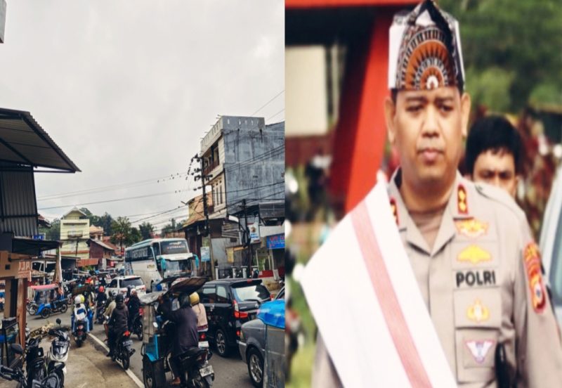 ‎Arus Lalulintas di persimpangan tiga Jembatan Malanggo ramai lancar personil Satlantas Polres Torut dan Dishub tengah melakukan pengaturan pagi disimpang empat Jalan seram, Kecamatan Rantepao, Kabupaten Toraja Utara, Sulawesi Selatan pada Senin (27/10/2025) pagi. Dari Kanan Kapolres Toraja Utara AKBP Stephanus Luckyto A.W, S.I.K., S.H., M.Si. Foto Dok: Redaksi/inspirasipos.com