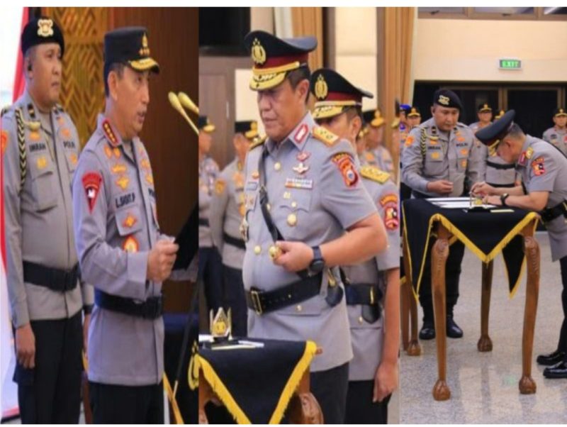 Kapolri Jenderal Listyo Sigit Prabowo memimpin upacara serah terima jabatan (sertijab) sejumlah pejabat tinggi (Pati) dan menengah (Pamen) Polri. Irjen Djuhandhani Rahardjo Dirtipidum Bareskrim Polri Kini Jabat Kapolda Sulsel ‎Foto Dok: Mabes Polri.